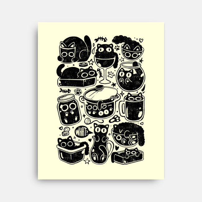 Kitchen Kittens-None-Stretched-Canvas-eduely