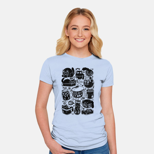 Kitchen Kittens-Womens-Fitted-Tee-eduely