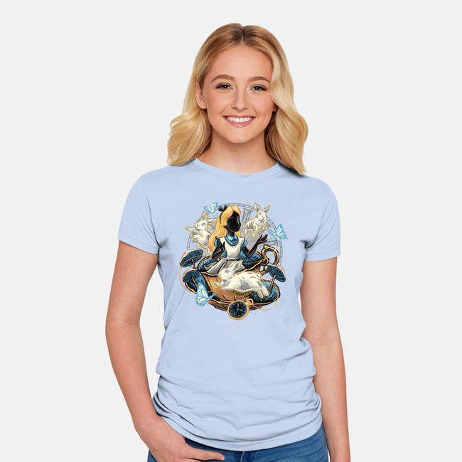 Enchanting Wonderland-Womens-Fitted-Tee-glitchygorilla