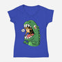 Zero Fear Cat-Womens-V-Neck-Tee-spoilerinc