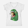 Zero Fear Cat-Womens-V-Neck-Tee-spoilerinc