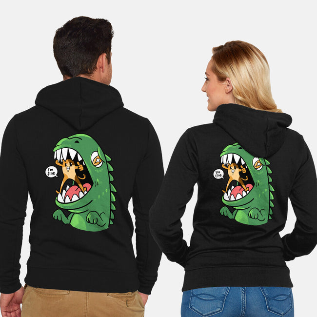 Zero Fear Cat-Unisex-Zip-Up-Sweatshirt-spoilerinc