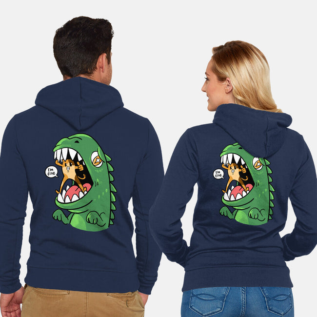 Zero Fear Cat-Unisex-Zip-Up-Sweatshirt-spoilerinc