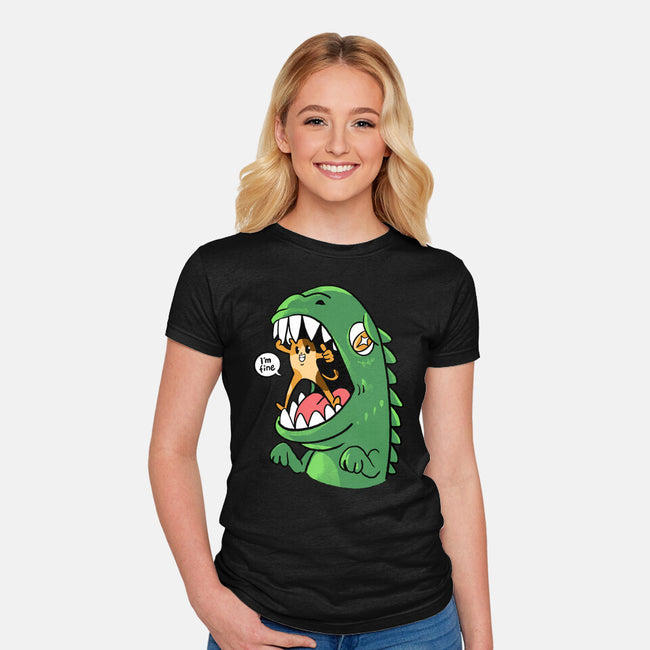 Zero Fear Cat-Womens-Fitted-Tee-spoilerinc