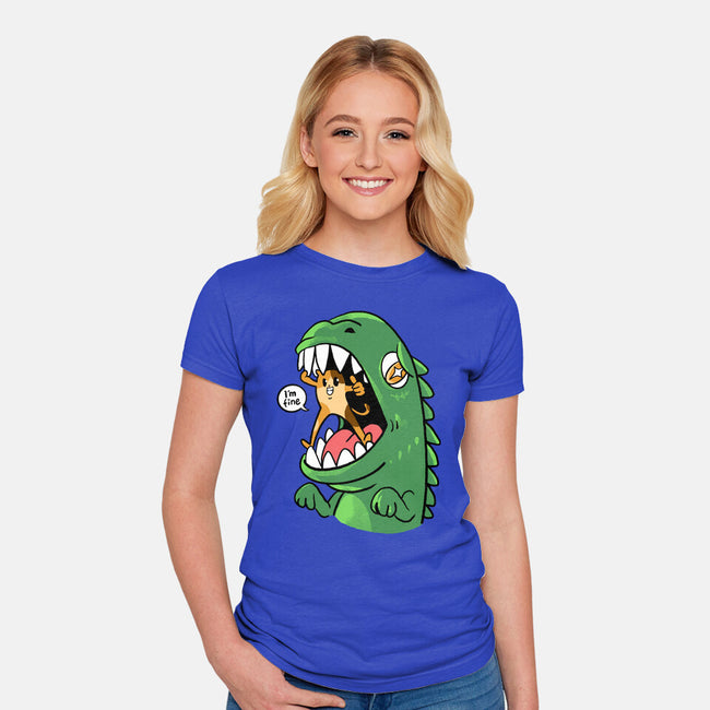 Zero Fear Cat-Womens-Fitted-Tee-spoilerinc