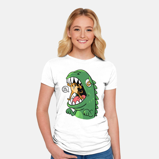 Zero Fear Cat-Womens-Fitted-Tee-spoilerinc