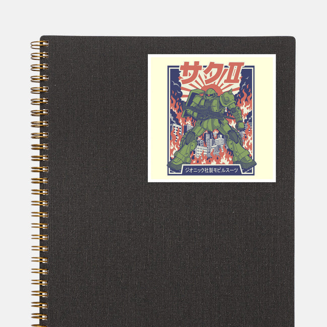 Zaku II-None-Glossy-Sticker-Betmac