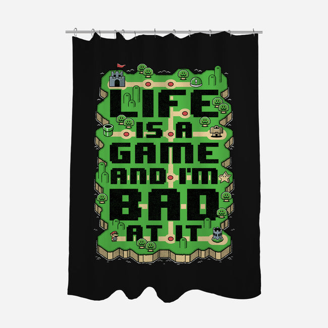 Vintage Game Map Joke-None-Polyester-Shower Curtain-Studio Mootant