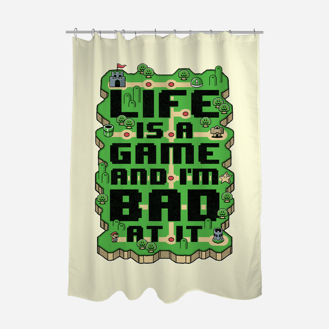 Vintage Game Map Joke-None-Polyester-Shower Curtain-Studio Mootant