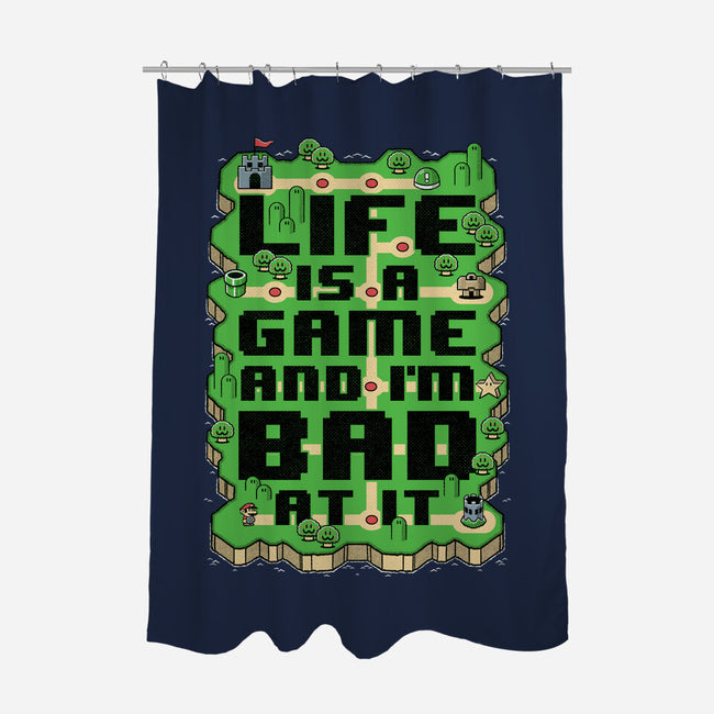 Vintage Game Map Joke-None-Polyester-Shower Curtain-Studio Mootant