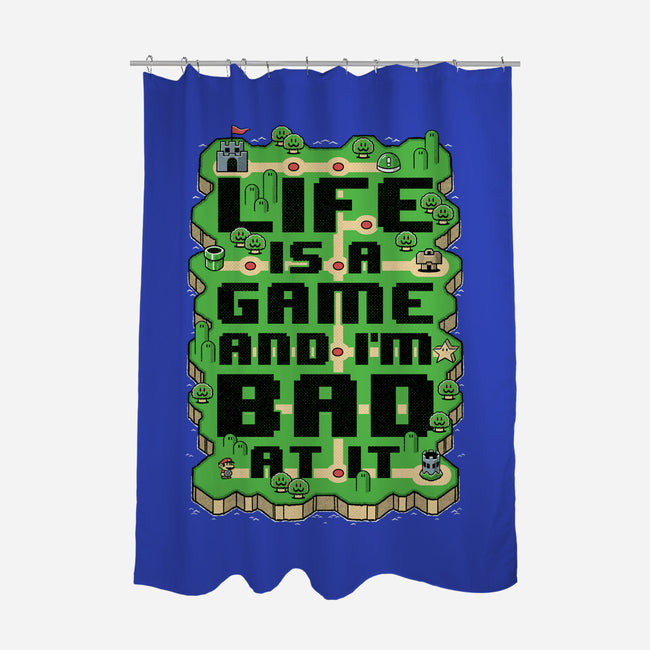 Vintage Game Map Joke-None-Polyester-Shower Curtain-Studio Mootant