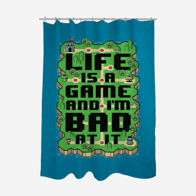 Vintage Game Map Joke-None-Polyester-Shower Curtain-Studio Mootant