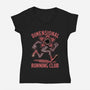Dimensional Running Monster-Womens-V-Neck-Tee-Studio Mootant