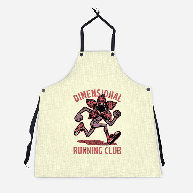Dimensional Running Monster-Unisex-Kitchen-Apron-Studio Mootant