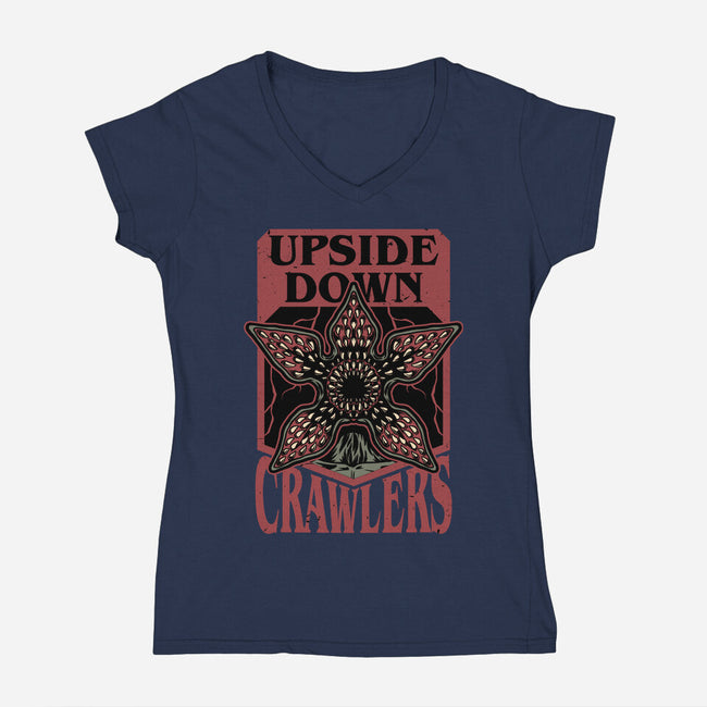 Dimensional Monster Badge-Womens-V-Neck-Tee-Studio Mootant