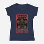 Dimensional Monster Badge-Womens-V-Neck-Tee-Studio Mootant