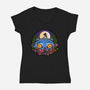 Derpy Tiger And Suspicious Bird-Womens-V-Neck-Tee-J Beasley