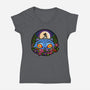 Derpy Tiger And Suspicious Bird-Womens-V-Neck-Tee-J Beasley
