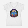 Derpy Tiger And Suspicious Bird-Womens-V-Neck-Tee-J Beasley