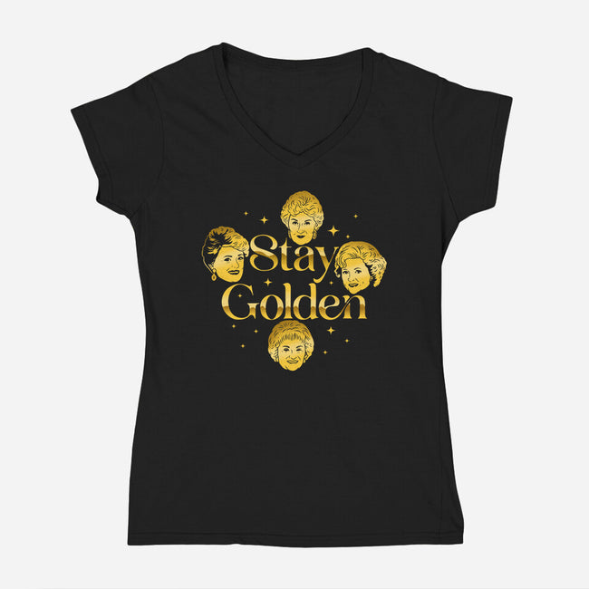 Golden Forever-Womens-V-Neck-Tee-sachpica