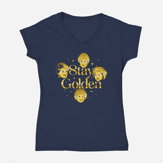 Golden Forever-Womens-V-Neck-Tee-sachpica