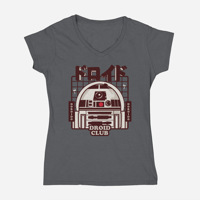 Droid Club-Womens-V-Neck-Tee-piercek26