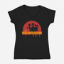 The Walking Drunk-Womens-V-Neck-Tee-Claudia