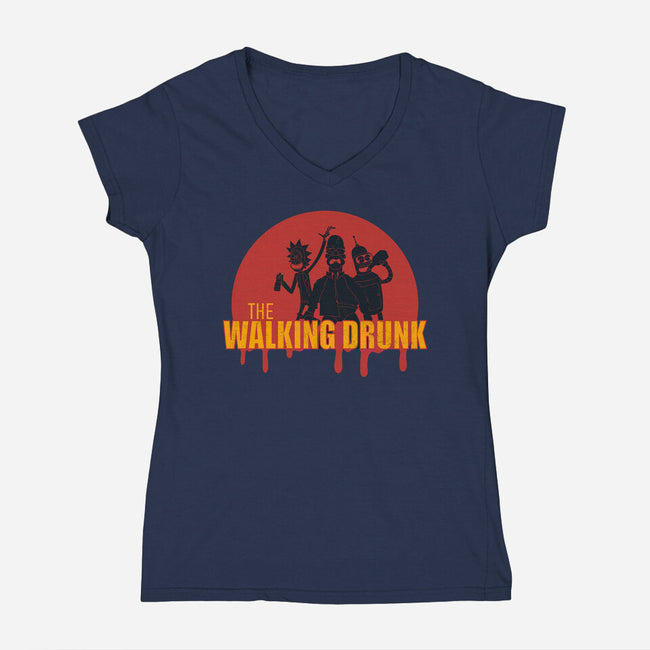 The Walking Drunk-Womens-V-Neck-Tee-Claudia