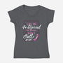 Don't Call Me-Womens-V-Neck-Tee-Claudia