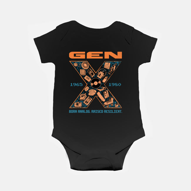 Born Analog Raised Resilient-Baby-Basic-Onesie-Tronyx79