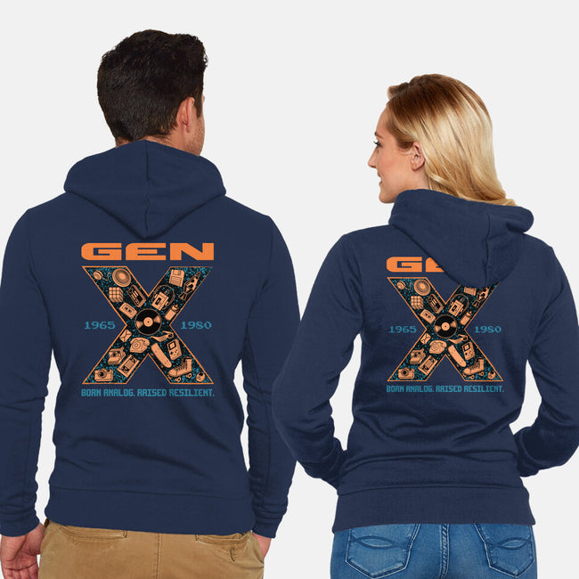 Born Analog Raised Resilient-Unisex-Zip-Up-Sweatshirt-Tronyx79