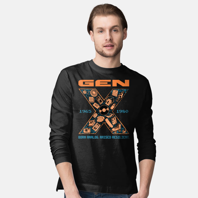 Born Analog Raised Resilient-Mens-Long Sleeved-Tee-Tronyx79