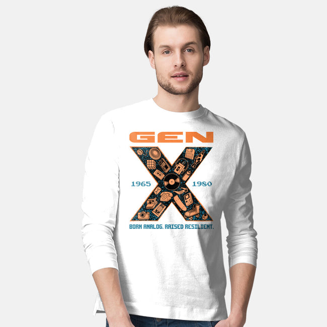 Born Analog Raised Resilient-Mens-Long Sleeved-Tee-Tronyx79
