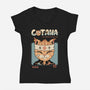 Catana Portrait-Womens-V-Neck-Tee-vp021
