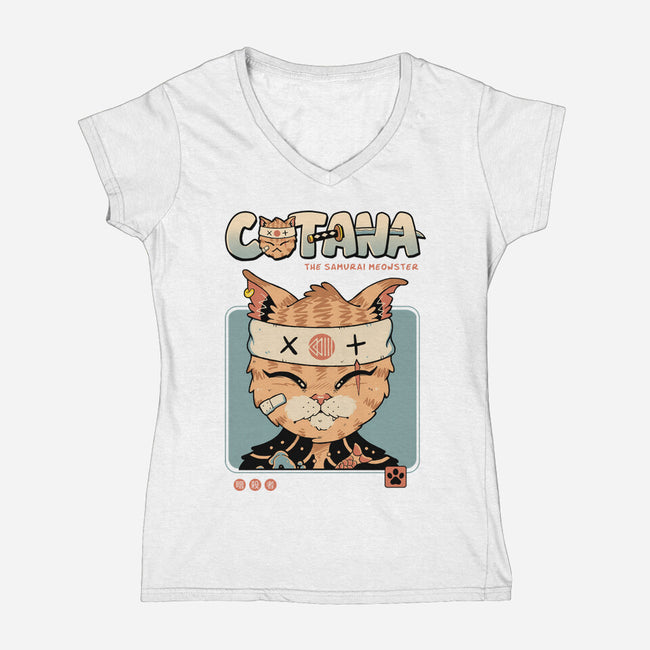 Catana Portrait-Womens-V-Neck-Tee-vp021