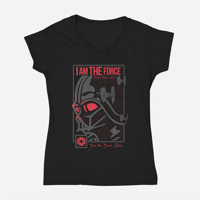 I Am Darkness-Womens-V-Neck-Tee-sebasebi