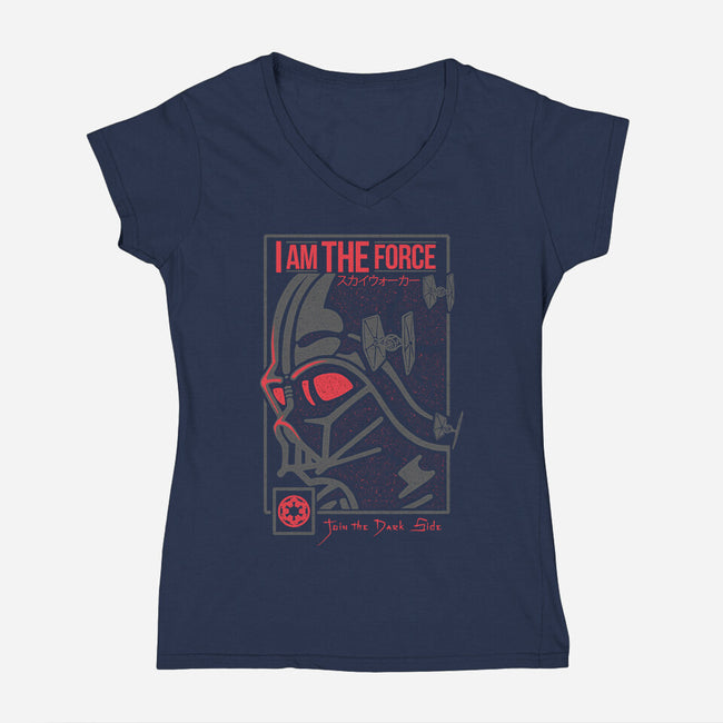 I Am Darkness-Womens-V-Neck-Tee-sebasebi
