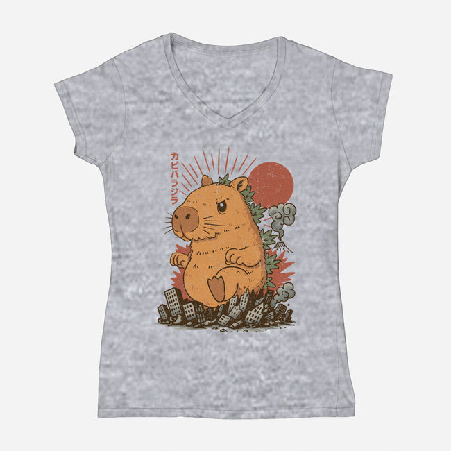 Capyzilla-Womens-V-Neck-Tee-sebasebi