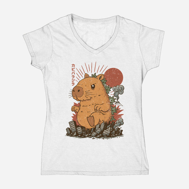 Capyzilla-Womens-V-Neck-Tee-sebasebi