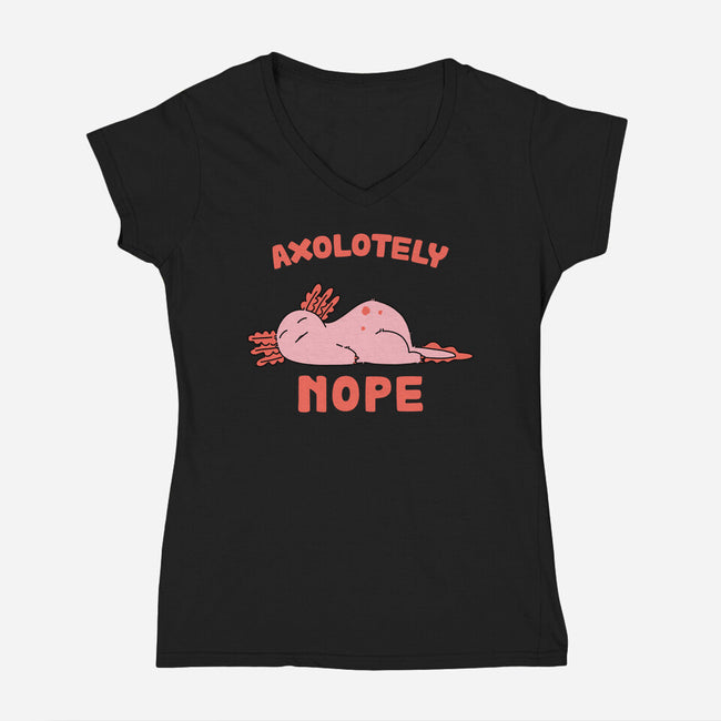 Axolotely Nope-Womens-V-Neck-Tee-sebasebi