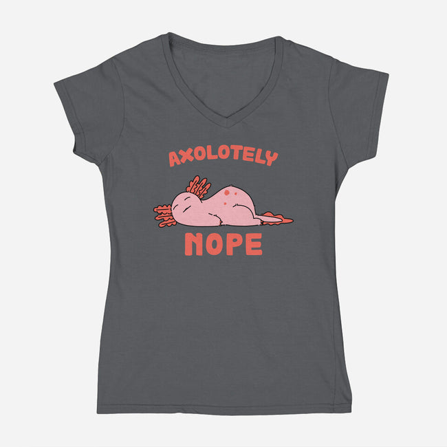 Axolotely Nope-Womens-V-Neck-Tee-sebasebi