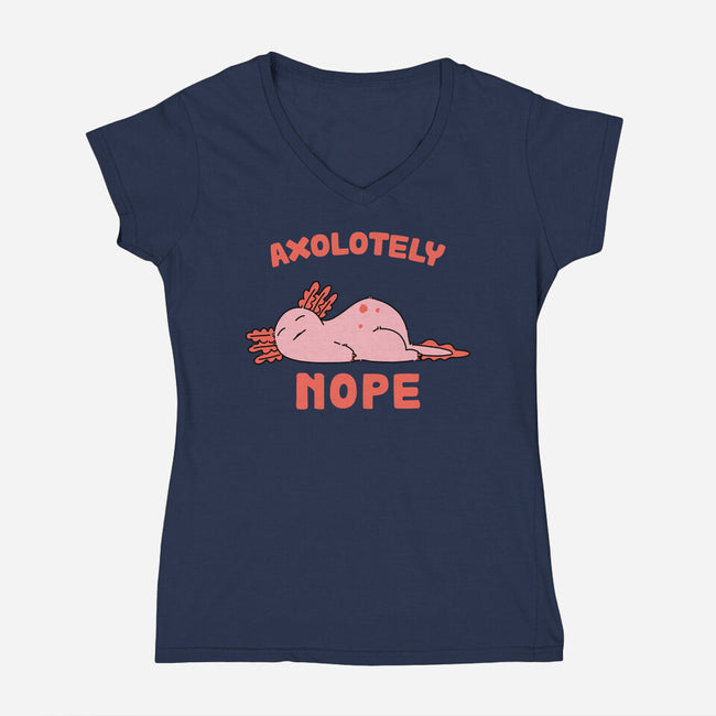 Axolotely Nope-Womens-V-Neck-Tee-sebasebi