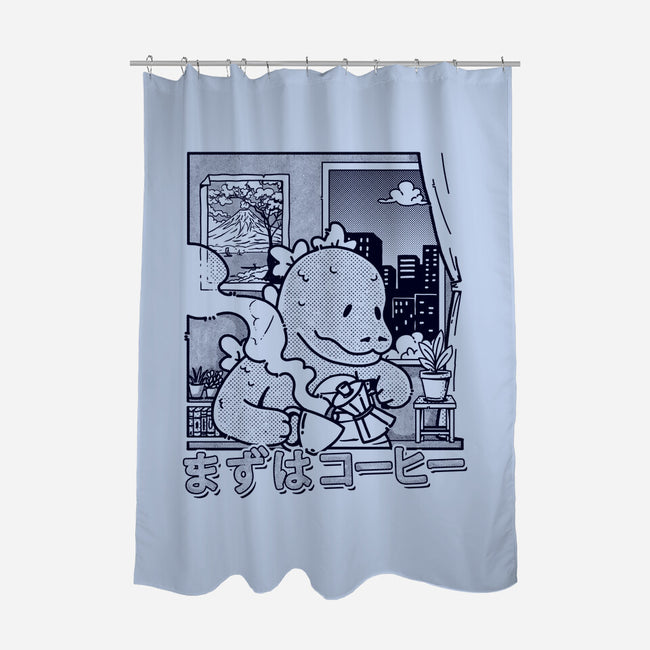 Kaiju Breakfast-None-Polyester-Shower Curtain-sebasebi