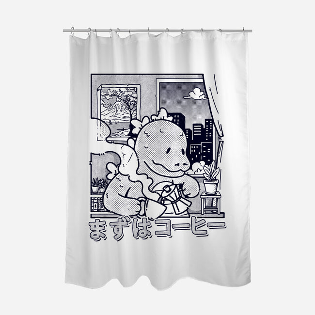 Kaiju Breakfast-None-Polyester-Shower Curtain-sebasebi