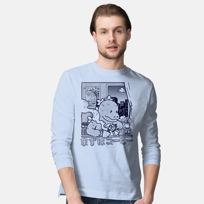 Kaiju Breakfast-Mens-Long Sleeved-Tee-sebasebi