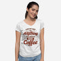 Not Built For Anything Before Coffee-Womens-V-Neck-Tee-eduely
