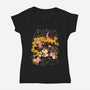 Roller Moon-Womens-V-Neck-Tee-Arigatees