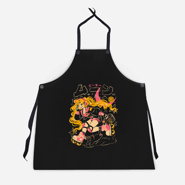 Roller Moon-Unisex-Kitchen-Apron-Arigatees