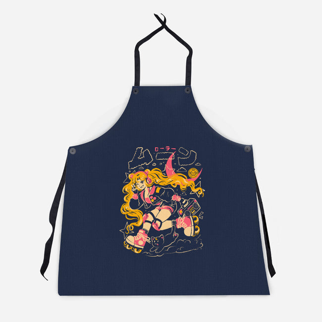 Roller Moon-Unisex-Kitchen-Apron-Arigatees