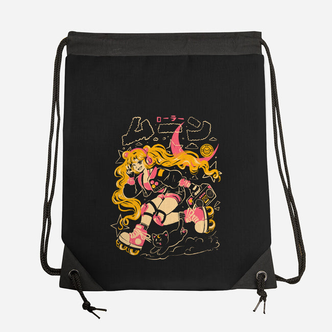 Roller Moon-None-Drawstring-Bag-Arigatees